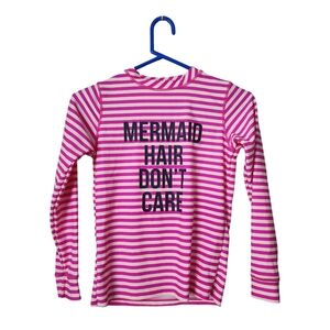 SHADE CRITTERS Sun Shirt Long sleeve pink white Mermaid Hair dont Care 12/14
